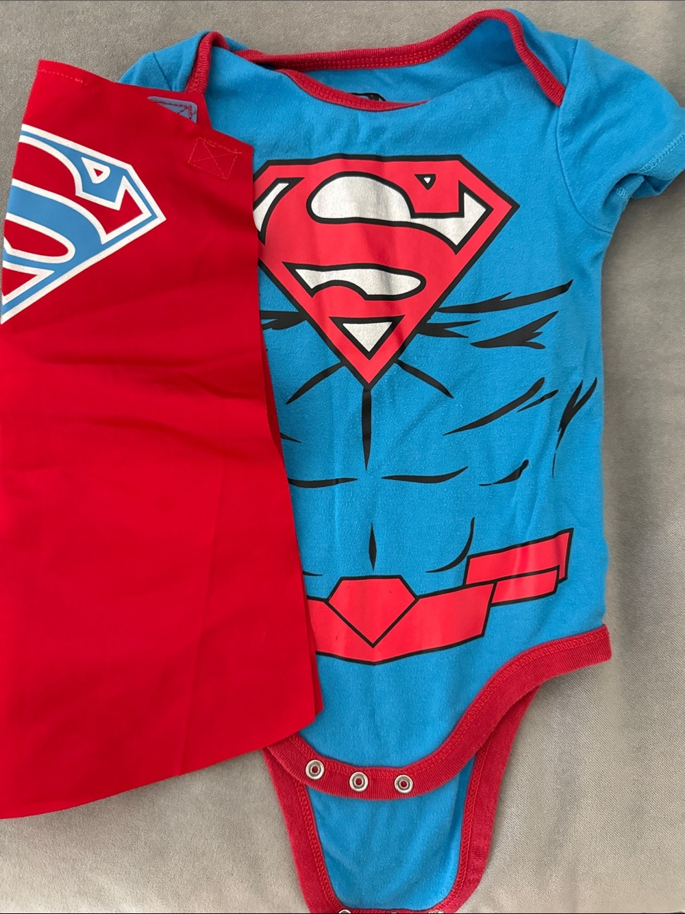 DC Comics Blue & Red Superman Infant Costume Bodysuit with Cape